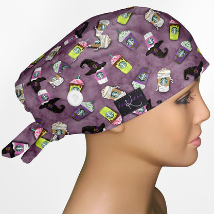 Eerie Espresso Low-Tie Surgeon Scrub Cap