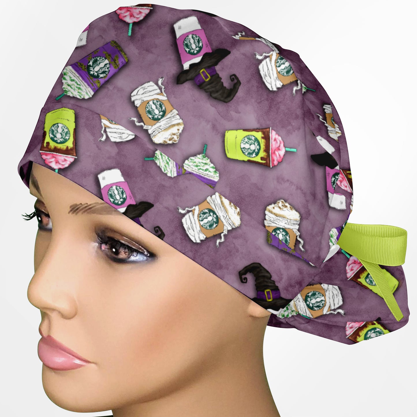 Eerie Espresso Ponytail Scrub Cap
