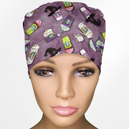 Eerie Espresso Ponytail Scrub Cap
