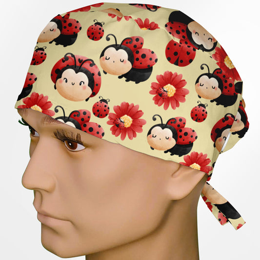 Happy Ladybug Surgeon Scrub Cap
