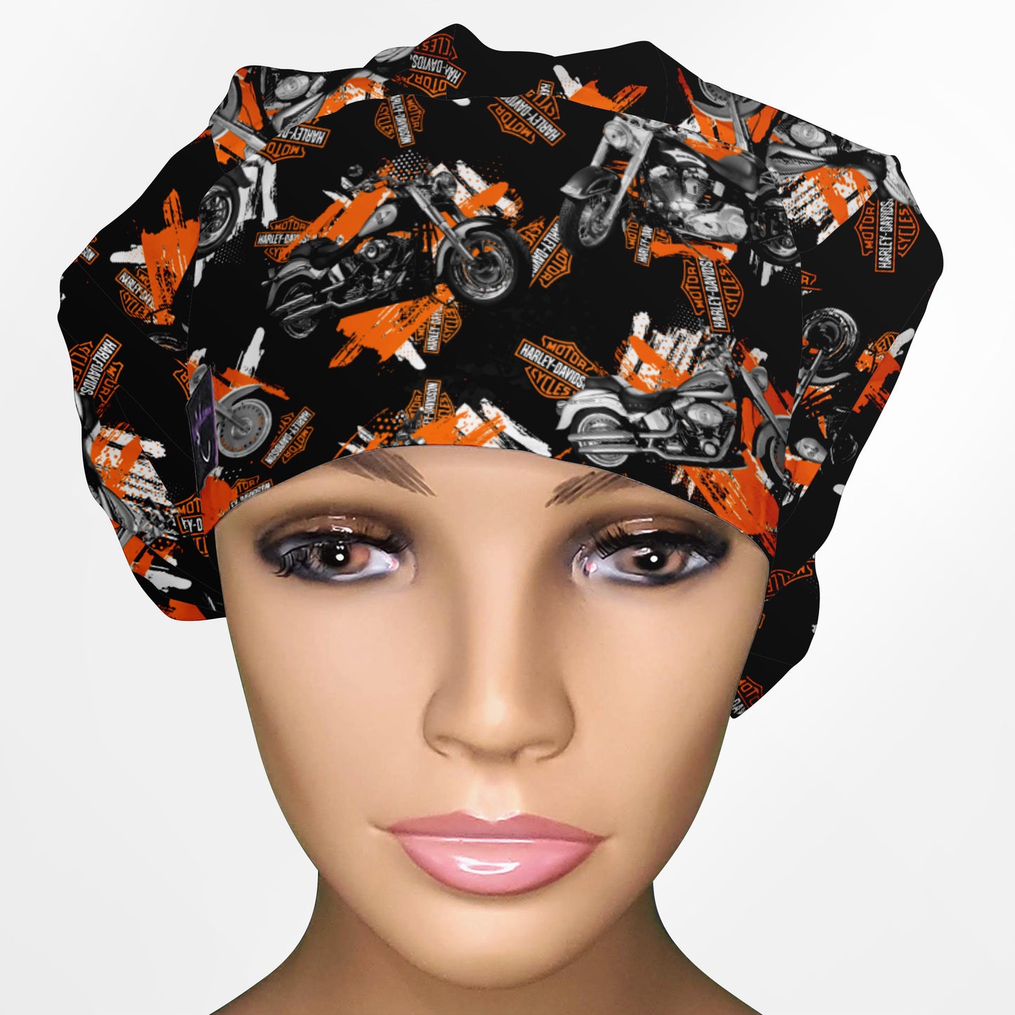Harley Davidson Bikes Bouffant Scrub Cap