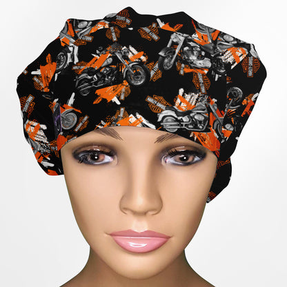Harley Davidson Bikes Bouffant Scrub Cap