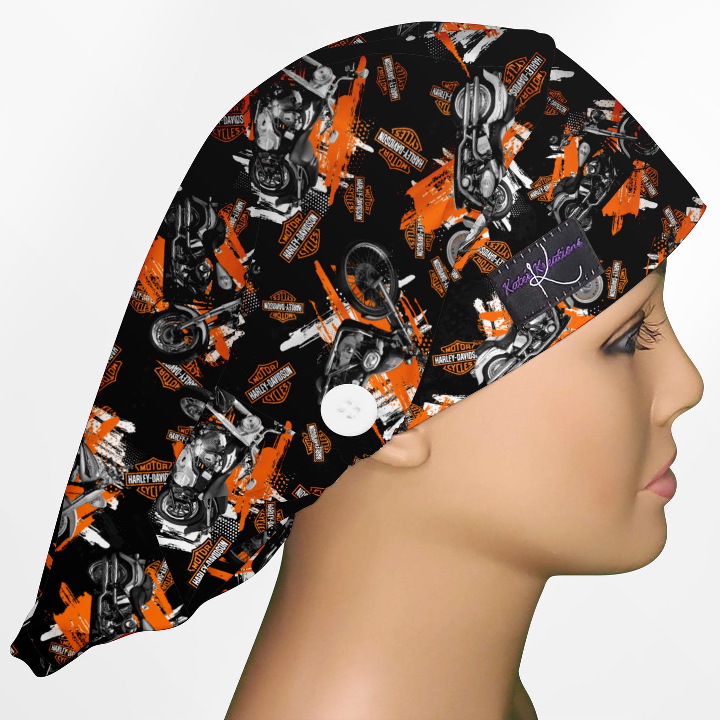 Harley Davidson Bikes Bouffant Scrub Cap