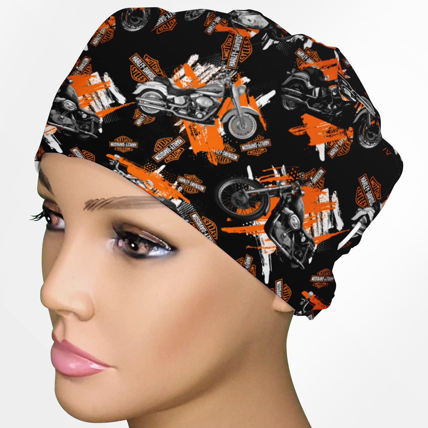 Harley Davidson Bikes Low-Tie Surgeon Scrub Cap