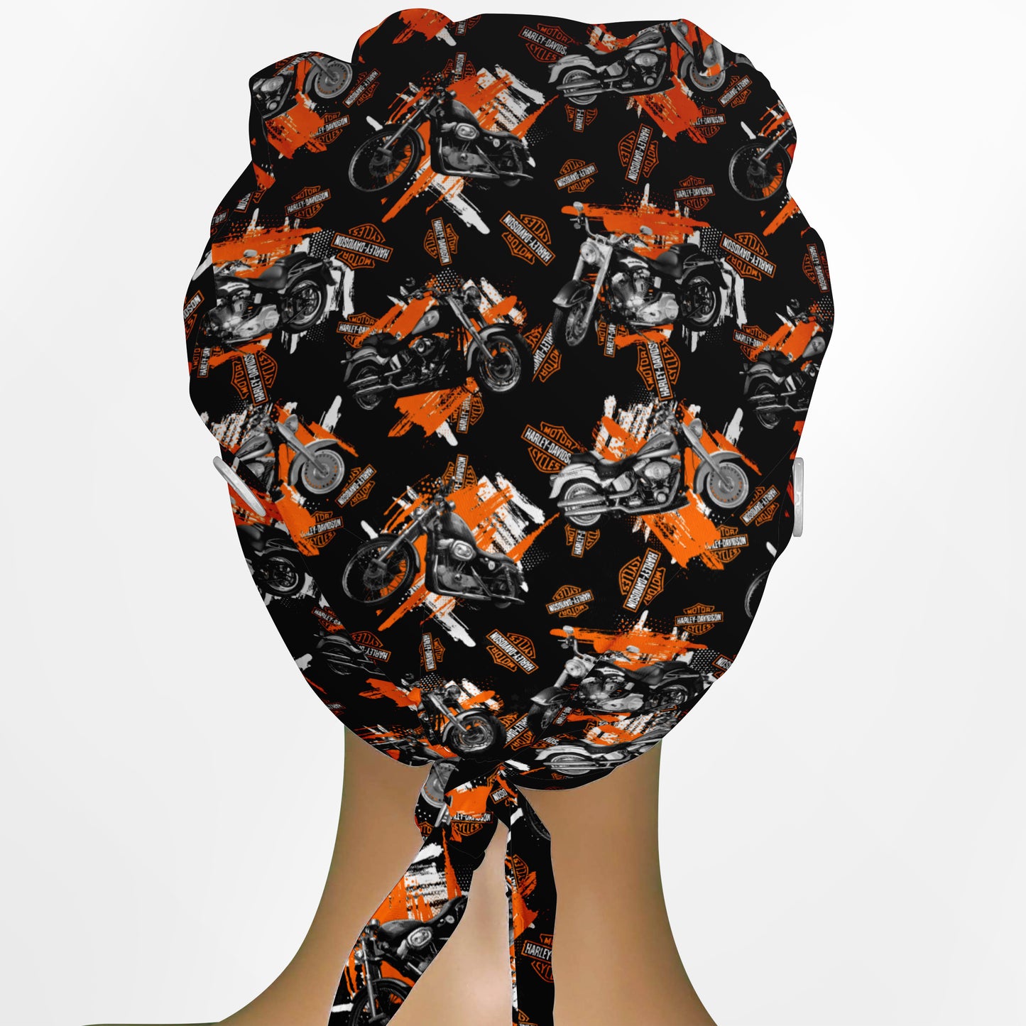 Harley Davidson Bikes Low-Tie Surgeon Scrub Cap