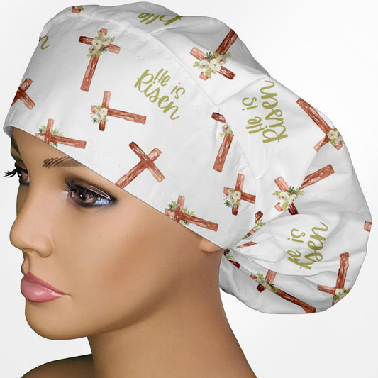 He Is Risen Bouffant Scrub Cap