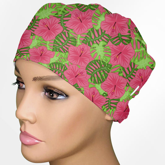 Hibiscus Low-Tie Surgeon Scrub Cap