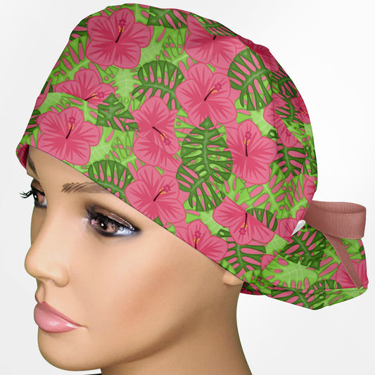 Hibiscus Ponytail Scrub Cap
