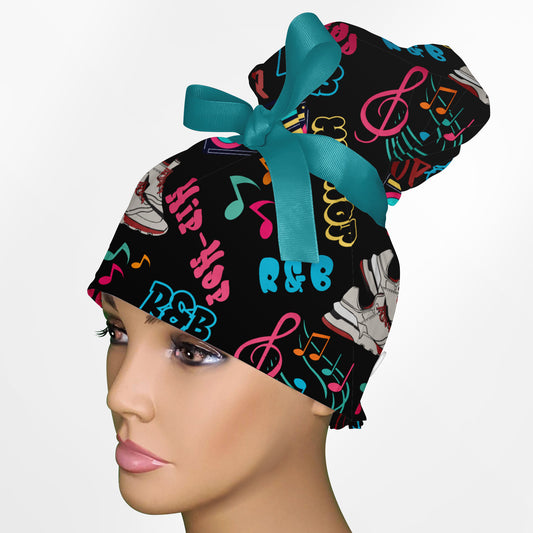 Hip-Hop High Bun Ponytail Scrub Cap