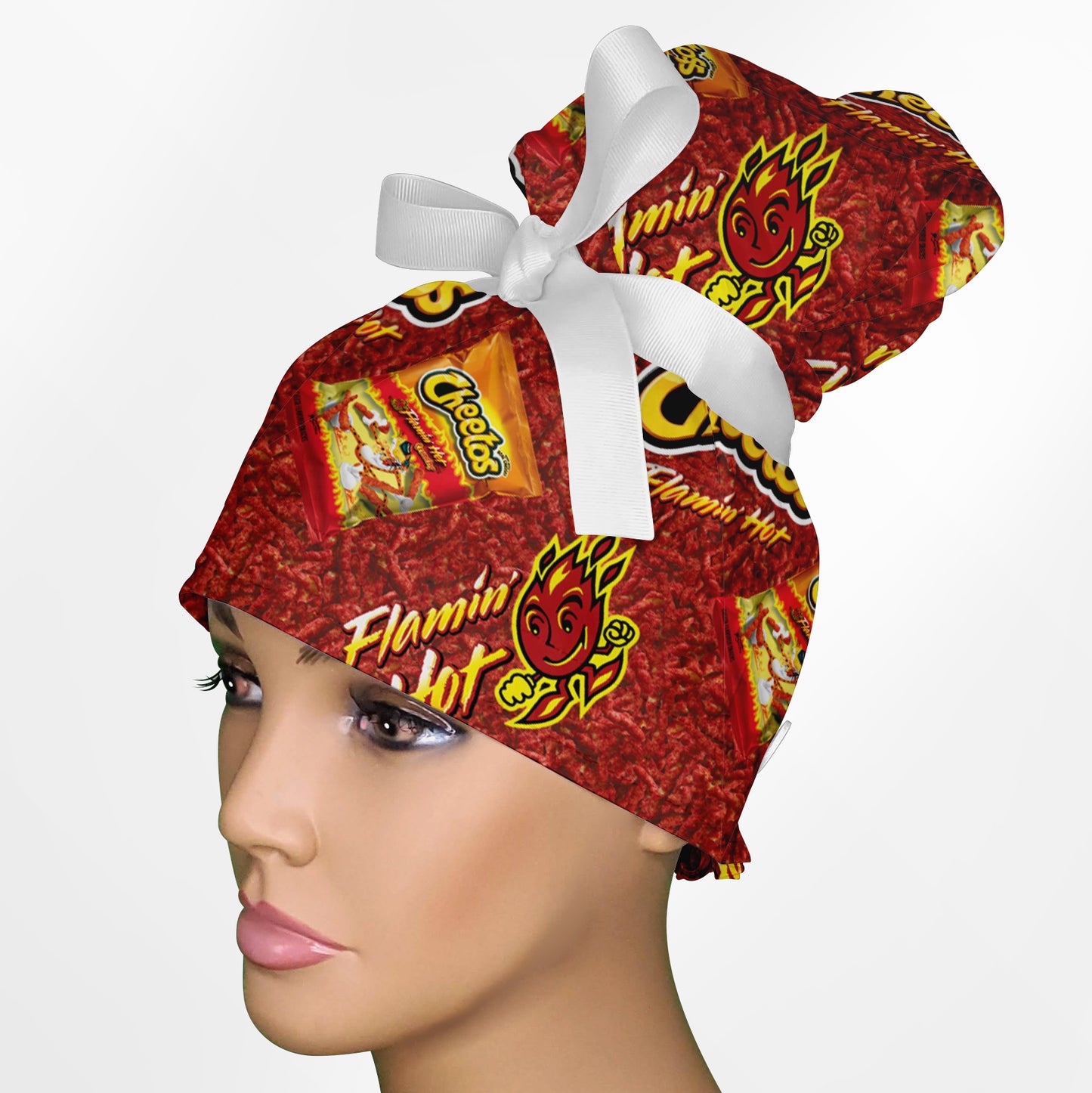 Hot Cheeto High Bun Ponytail Scrub Cap