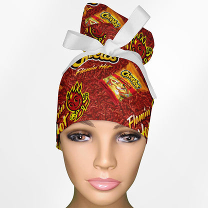 Hot Cheeto High Bun Ponytail Scrub Cap