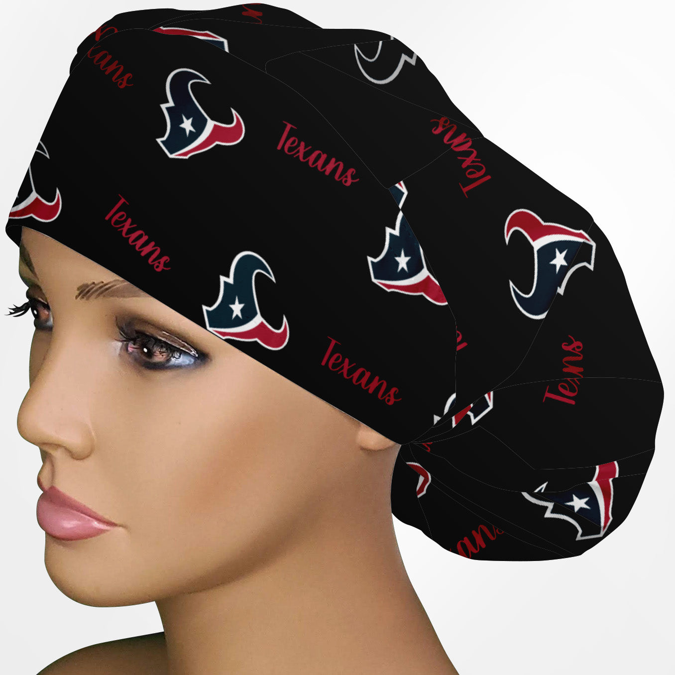Houston Texans Black Bouffant Scrub Cap