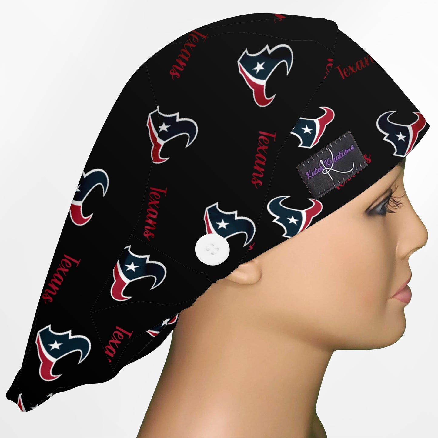 Houston Texans Black Bouffant Scrub Cap