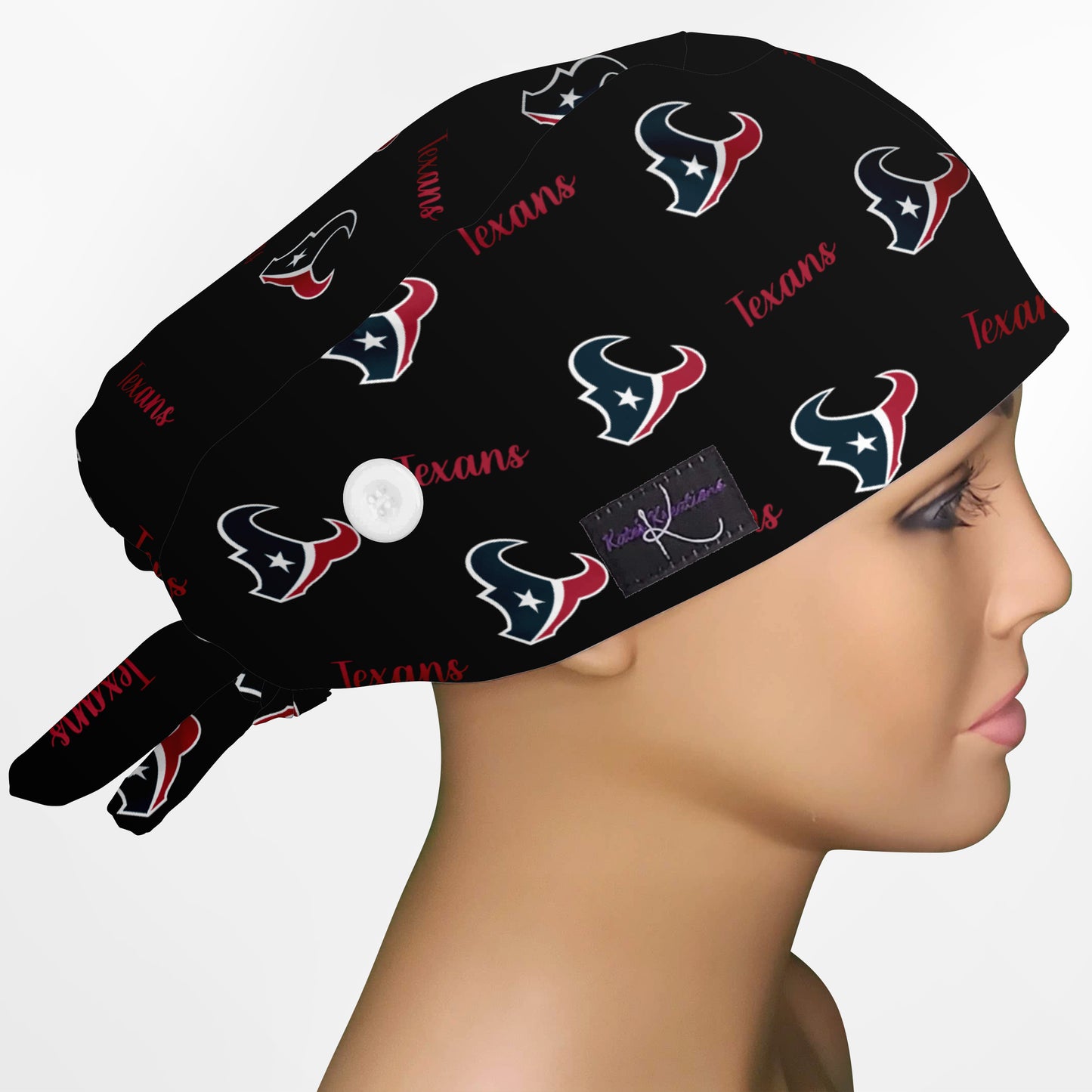 Houston Texans Black Low-Tie Surgeon Scrub Cap