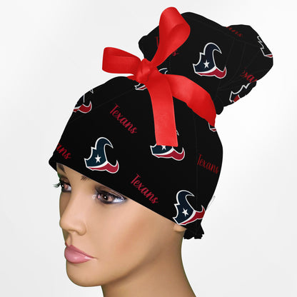 Houston Texans Black High Bun Ponytail Scrub Cap