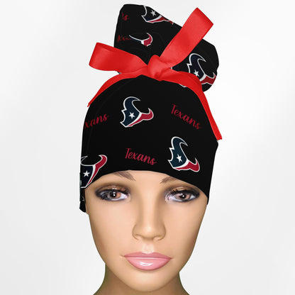 Houston Texans Black High Bun Ponytail Scrub Cap