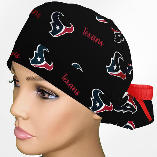 Houston Texans Black Ponytail Scrub Cap