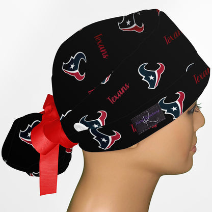 Houston Texans Black Ponytail Scrub Cap