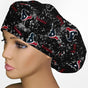 Houston Texans Black Splatter Bouffant Scrub Cap