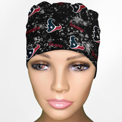 Houston Texans Black Splatter Low-Tie Surgeon Scrub Cap
