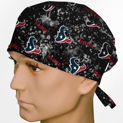 Houston Texans Black Splatter Surgeon Scrub Cap
