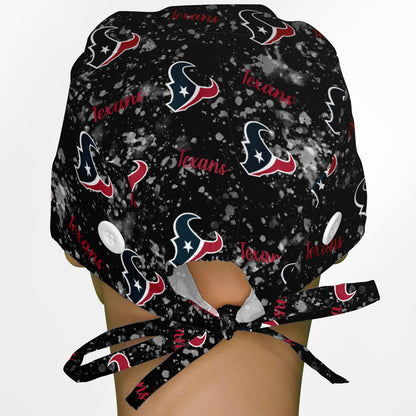 Houston Texans Black Splatter Surgeon Scrub Cap