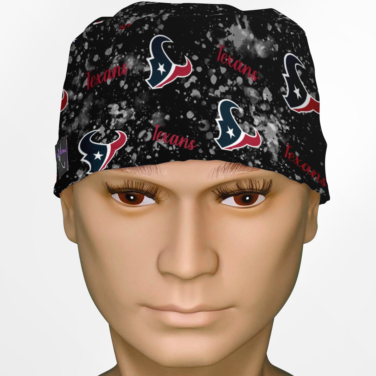 Houston Texans Black Splatter Surgeon Scrub Cap