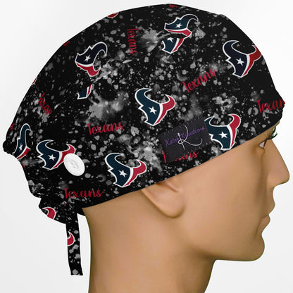Houston Texans Black Splatter Surgeon Scrub Cap