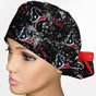 Houston Texans Black Splatter Ponytail Scrub Cap