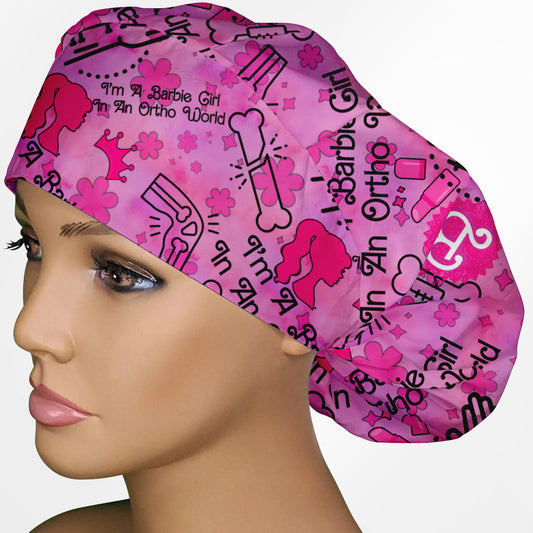 I'm A Bar Be Girl, In An Ortho World Bouffant Scrub Cap