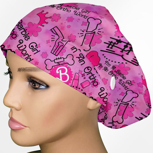 I'm A Bar Be Girl, In An Ortho World Euro Scrub Cap