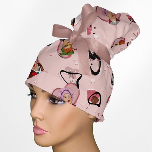 I Love Lucy High Bun Ponytail Scrub Cap