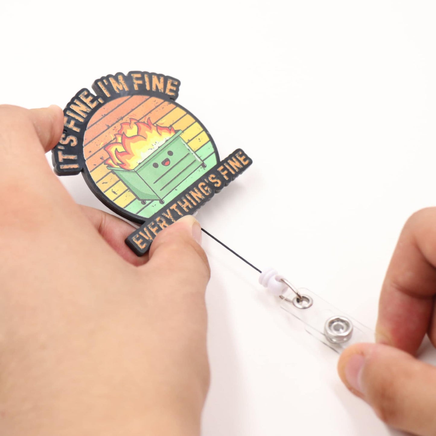 Badge Reel Set - It's Fine, I'm Fine, Everything Is Fine