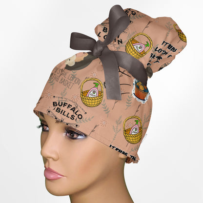 It Rubs The Lotion High Bun Ponytail Scrub Cap