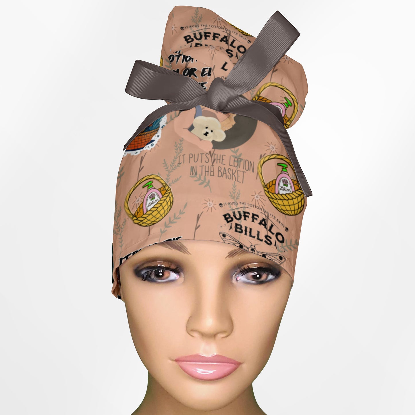 It Rubs The Lotion High Bun Ponytail Scrub Cap