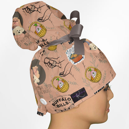 It Rubs The Lotion High Bun Ponytail Scrub Cap
