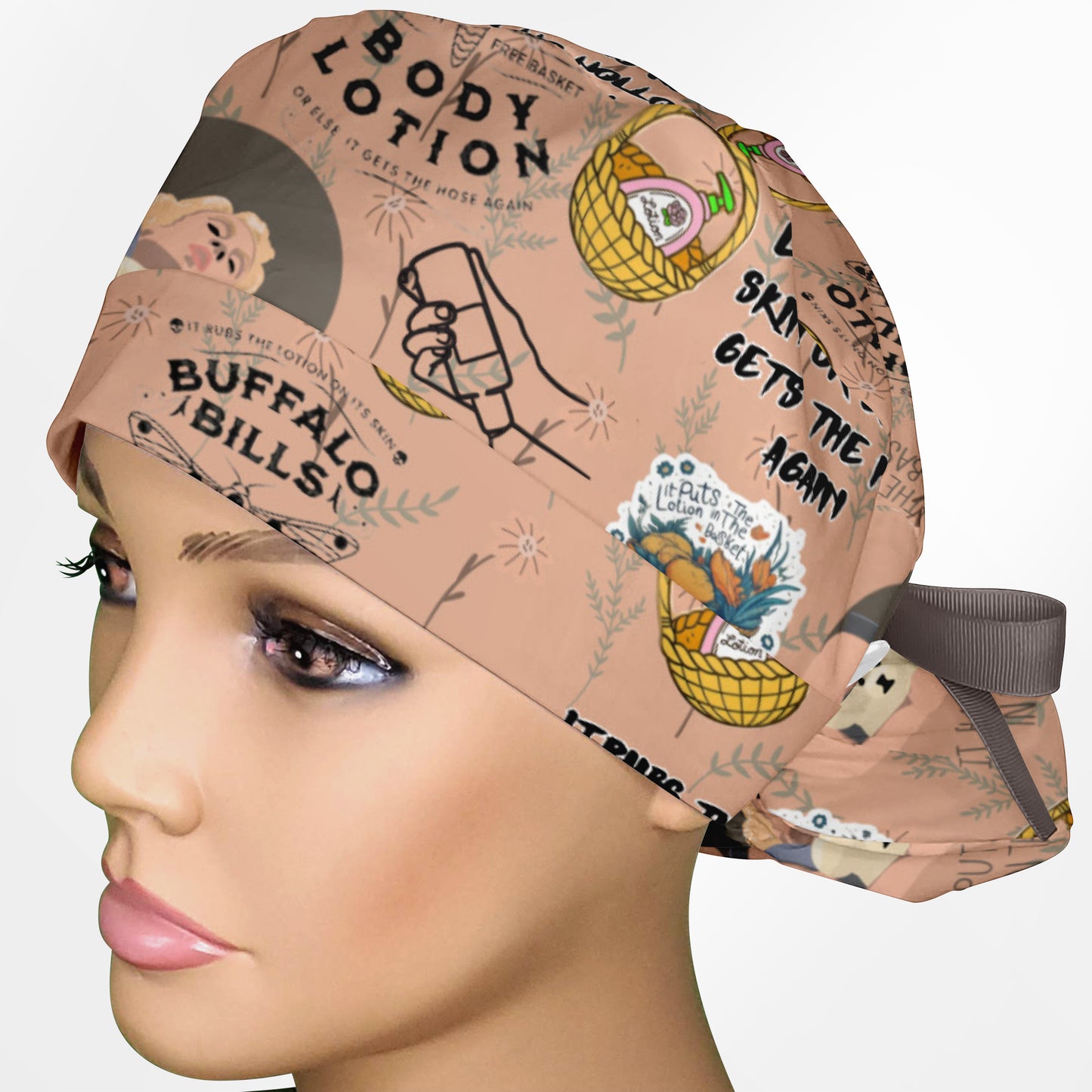 It Rubs The Lotion Ponytail Scrub Cap