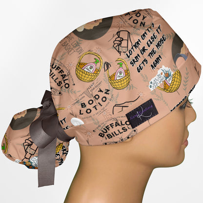 It Rubs The Lotion Ponytail Scrub Cap