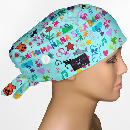 Karol G Art Low-Tie Surgeon Scrub Cap