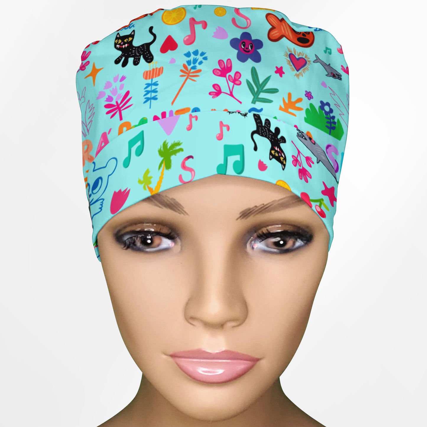 Karol G Art Ponytail Scrub Cap