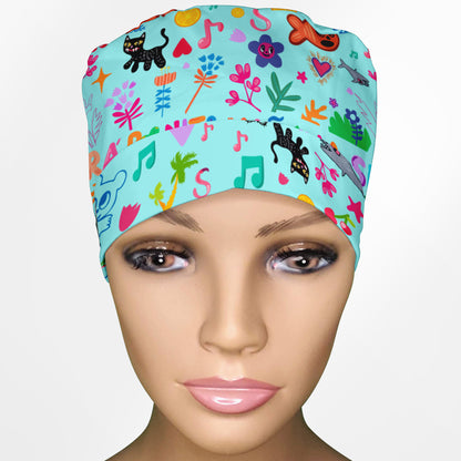 Karol G Art Ponytail Scrub Cap