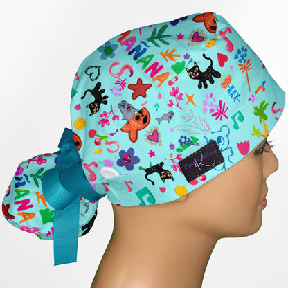 Karol G Art Ponytail Scrub Cap