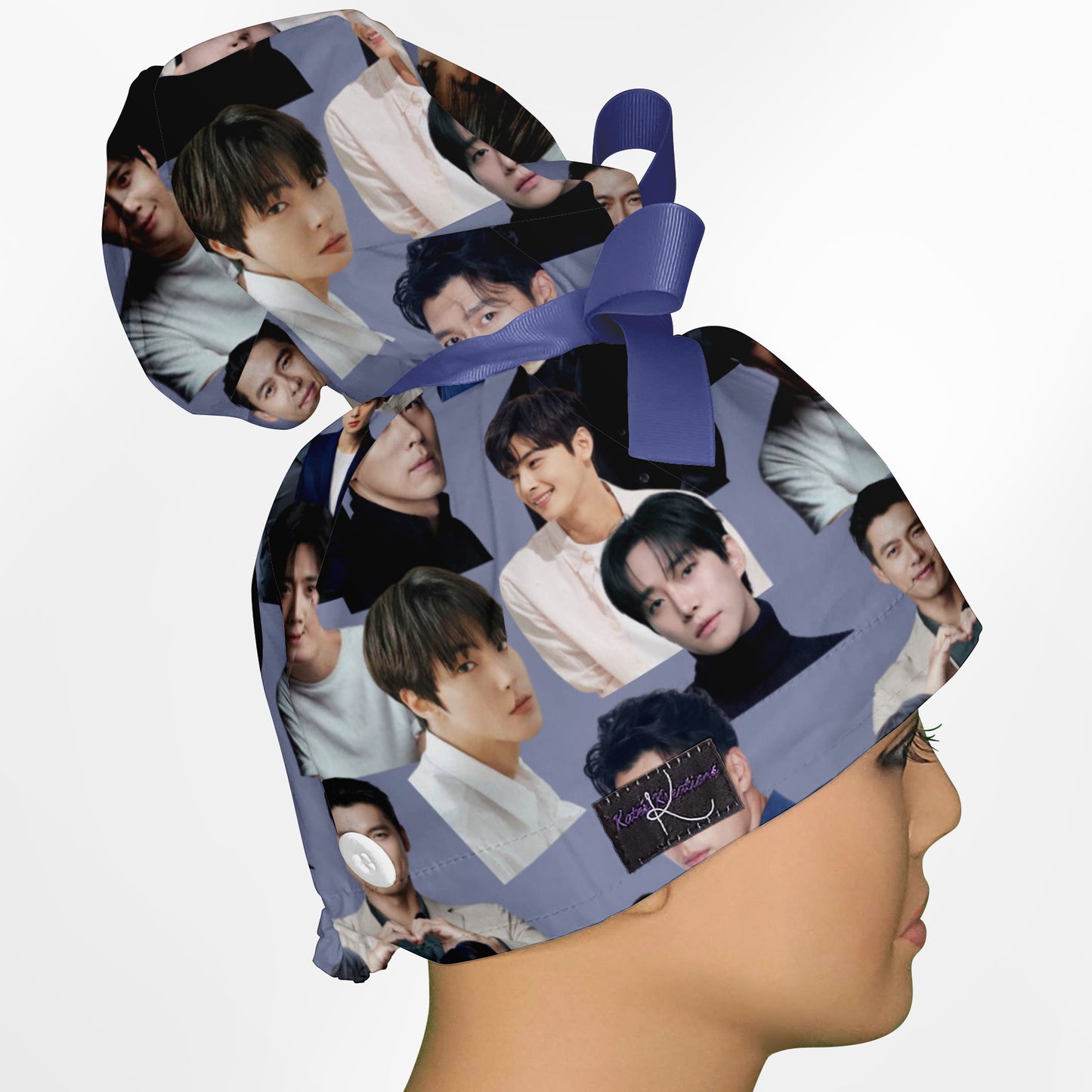 K-Drama Heartthrobs High-Bun Ponytail Scrub Cap