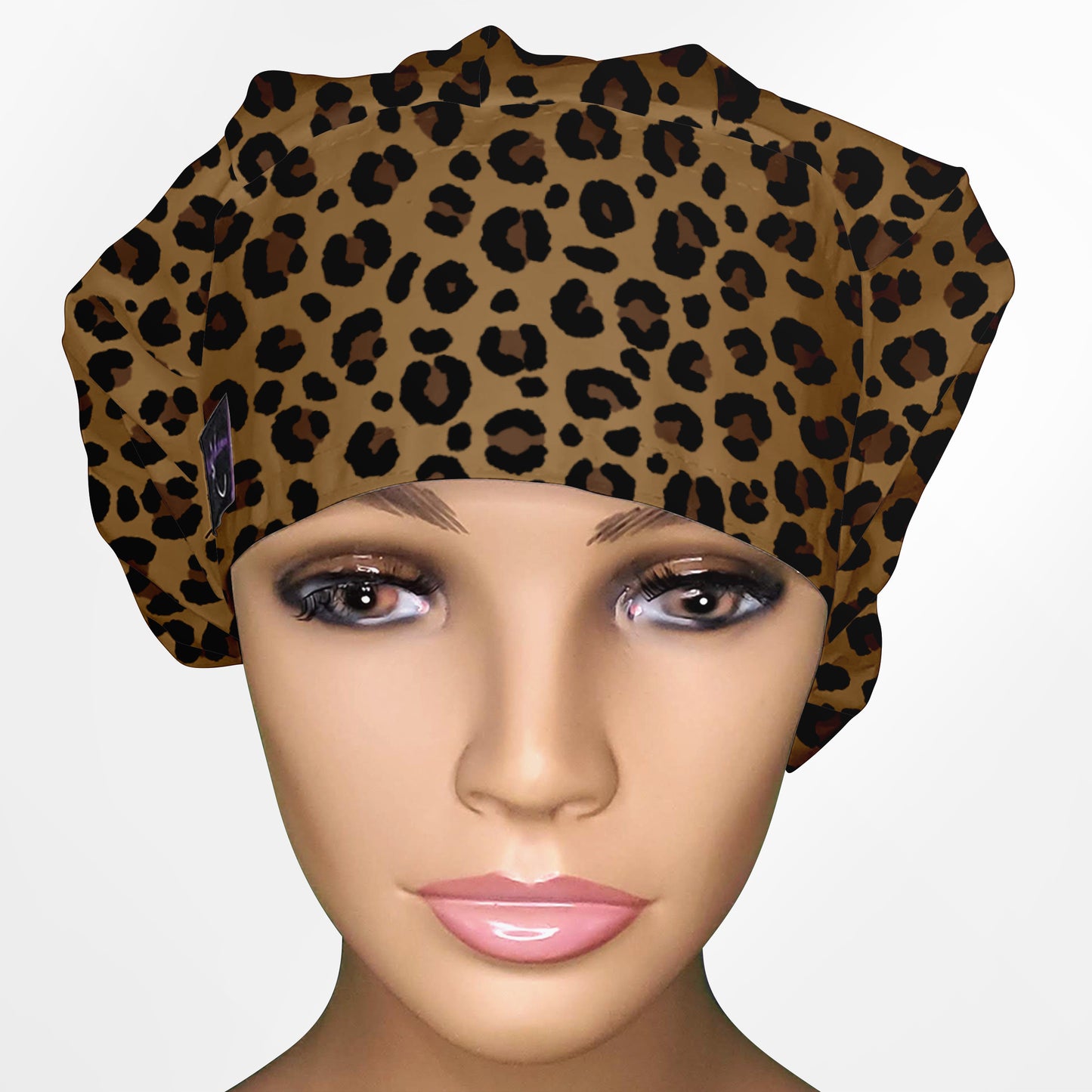 Leopard Print Bouffant Scrub Cap