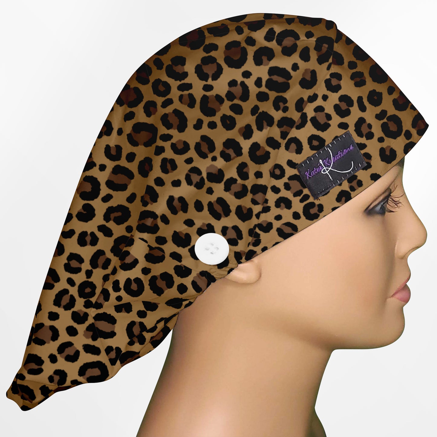 Leopard Print Bouffant Scrub Cap