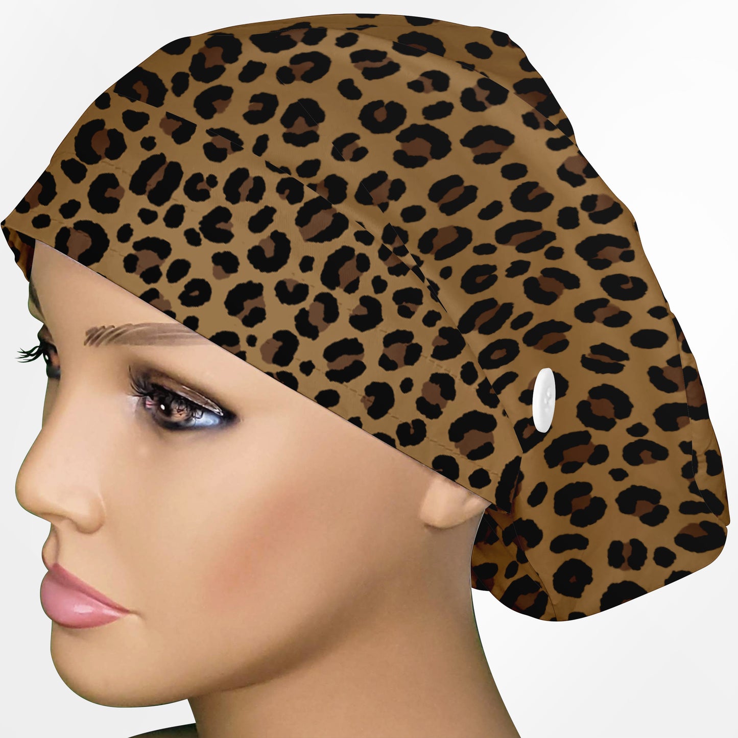 Leopard Print Euro Scrub Cap