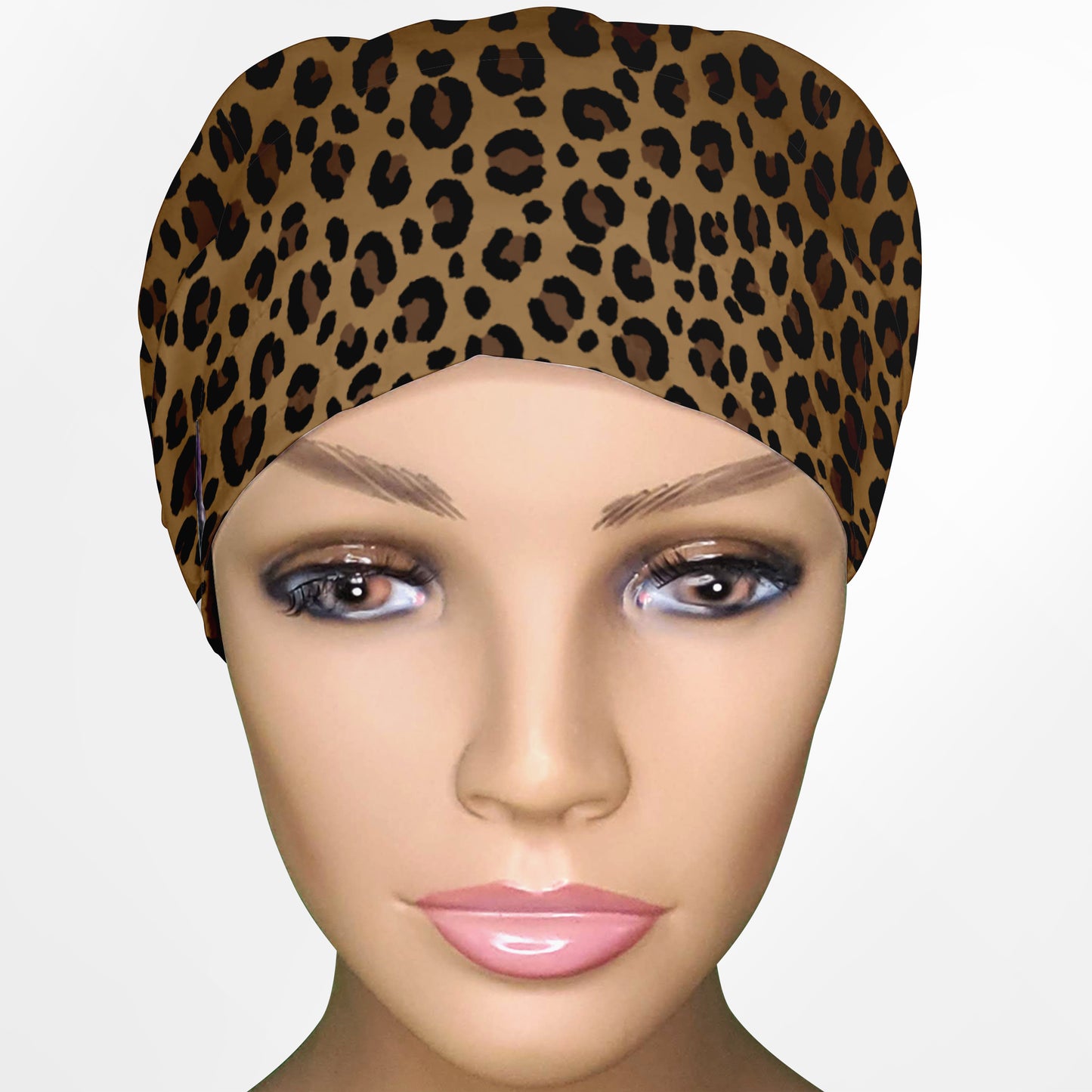 Leopard Print Euro Scrub Cap
