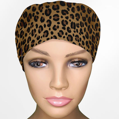 Leopard Print Euro Scrub Cap