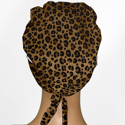 Leopard Print Low-Tie Surgeon Scrub Cap