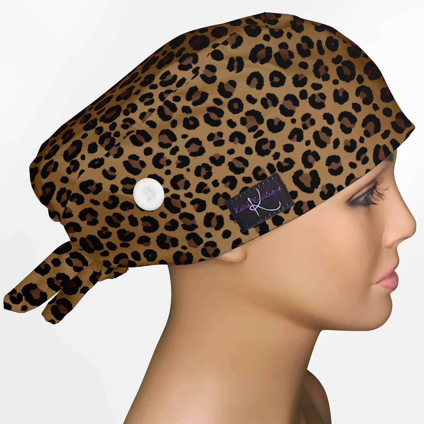 Leopard Print Low-Tie Surgeon Scrub Cap